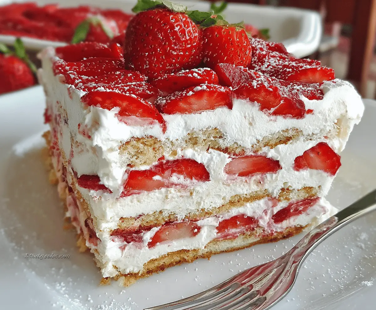 Easy No-Bake Strawberry Icebox Cake Recipe