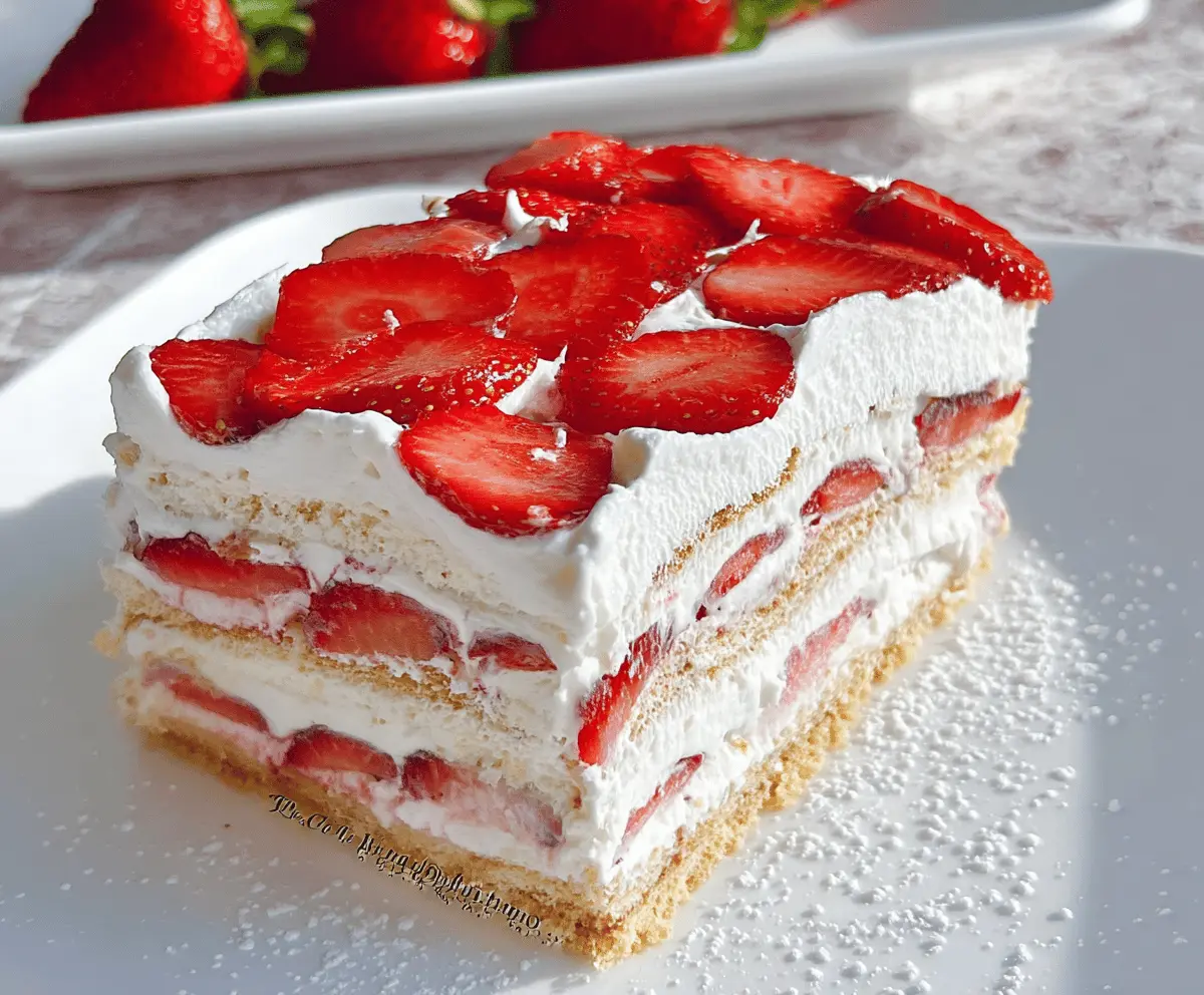 Easy No-Bake Strawberry Icebox Cake Recipe