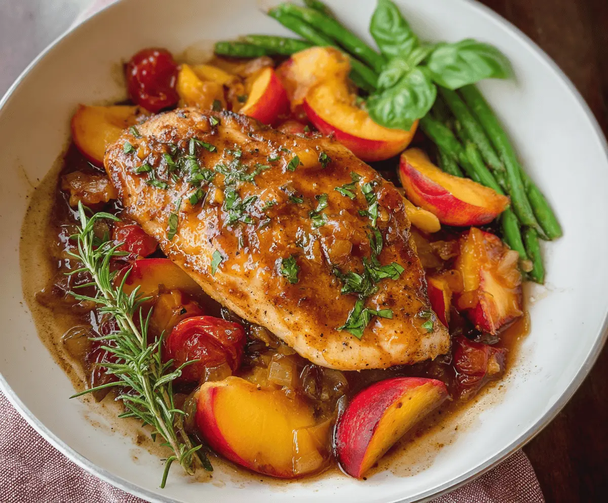Easy Peach Chicken with Balsamic Glaze