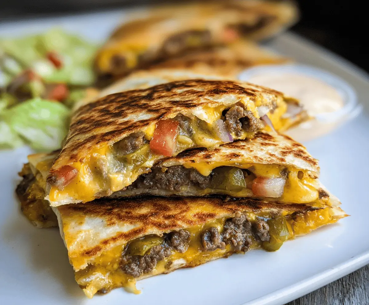 Easy Cheeseburger Quesadilla Recipe