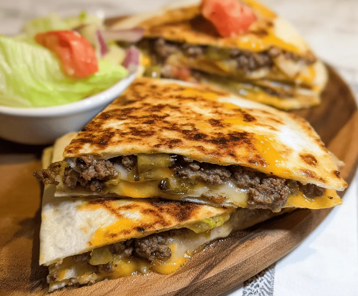 Easy Cheeseburger Quesadilla Recipe