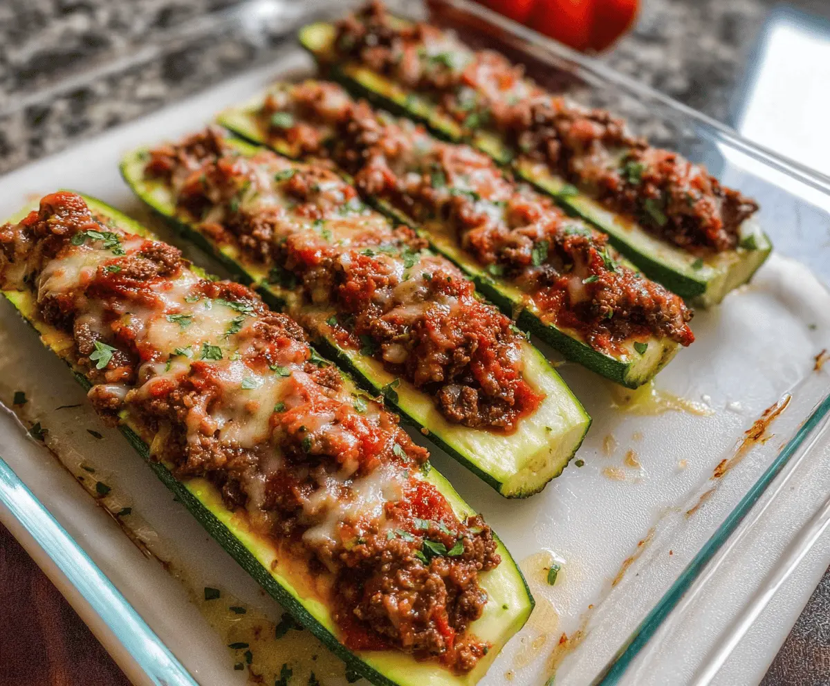 Easy Italian Beef Zucchini Boats Recipe