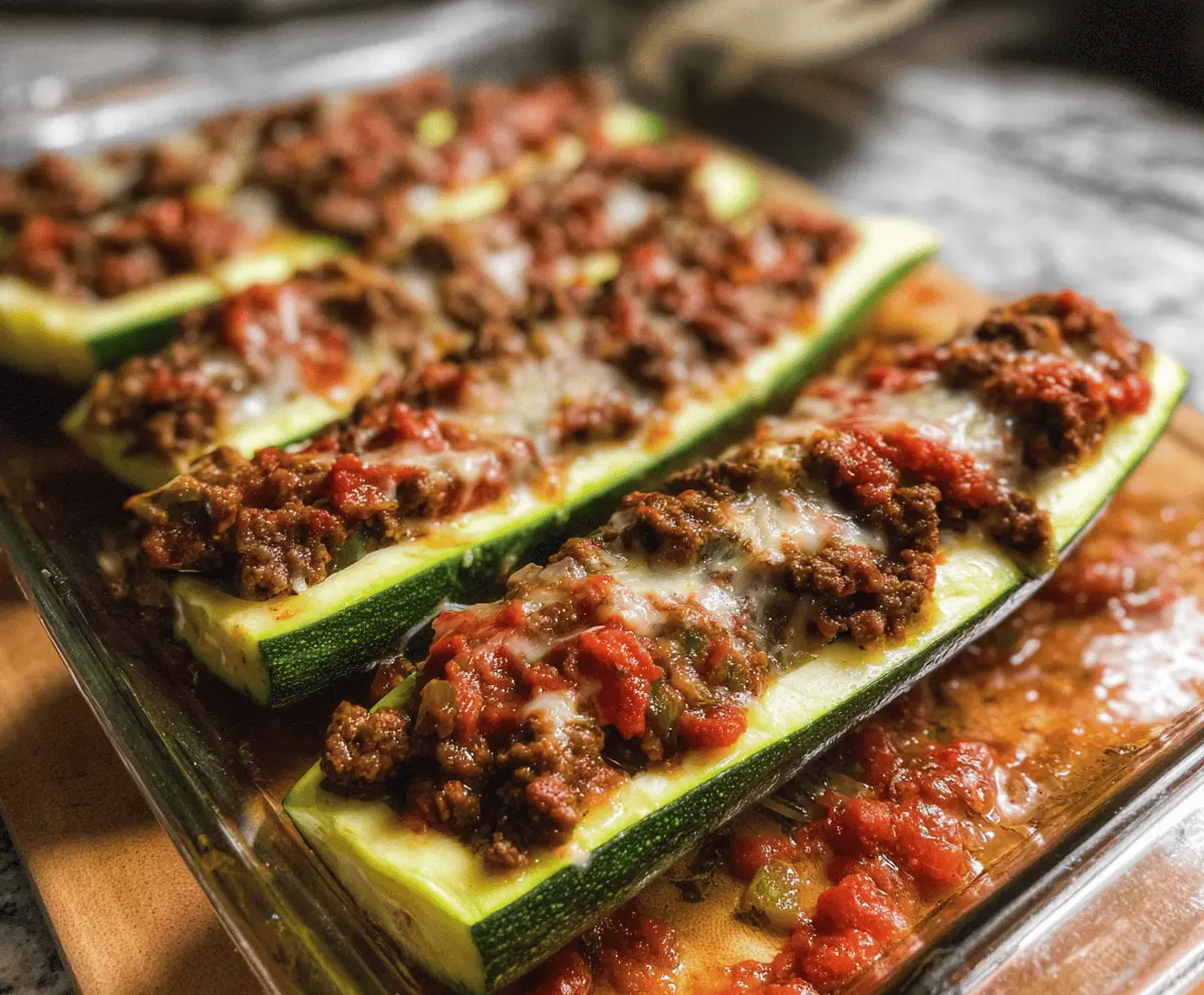 Easy Italian Beef Zucchini Boats Recipe