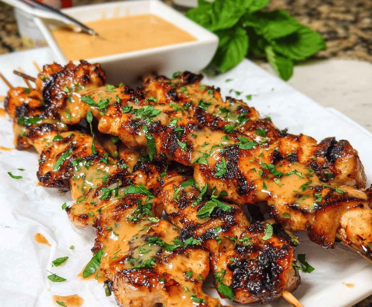 Easy Quick Bang Bang Chicken Skewers Recipe