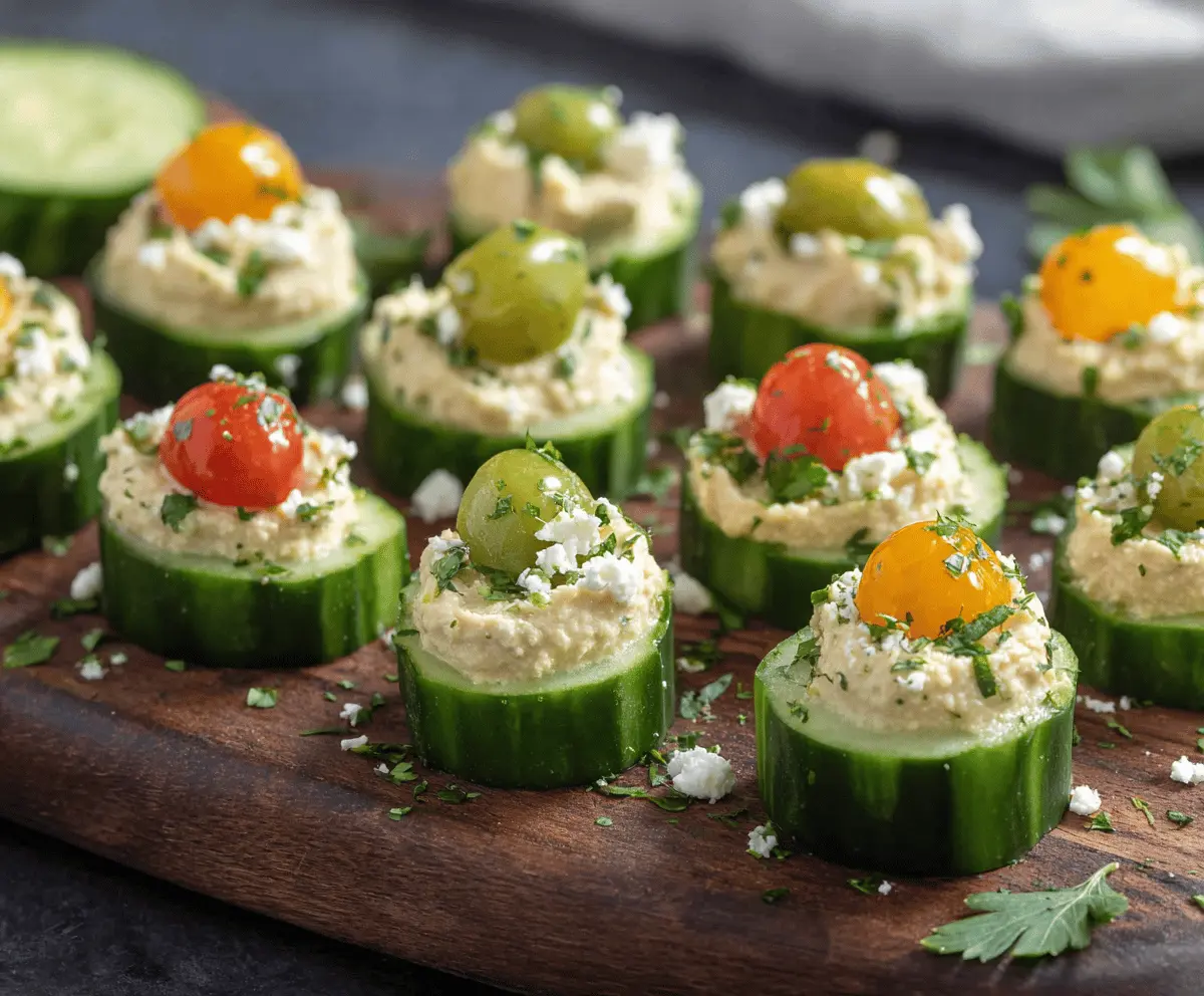 Easy Cucumber Hummus Bites Recipe