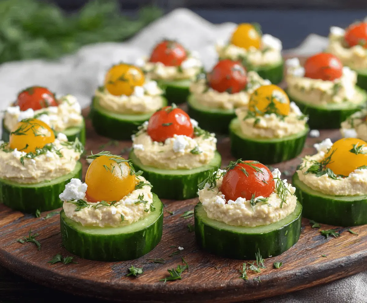 Easy Cucumber Hummus Bites Recipe