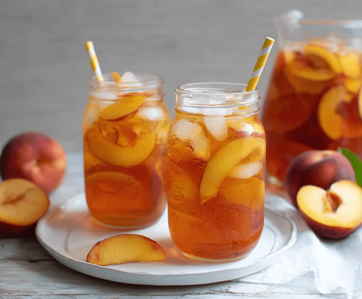 Easy Homemade Ginger Peach Iced Tea Recipe
