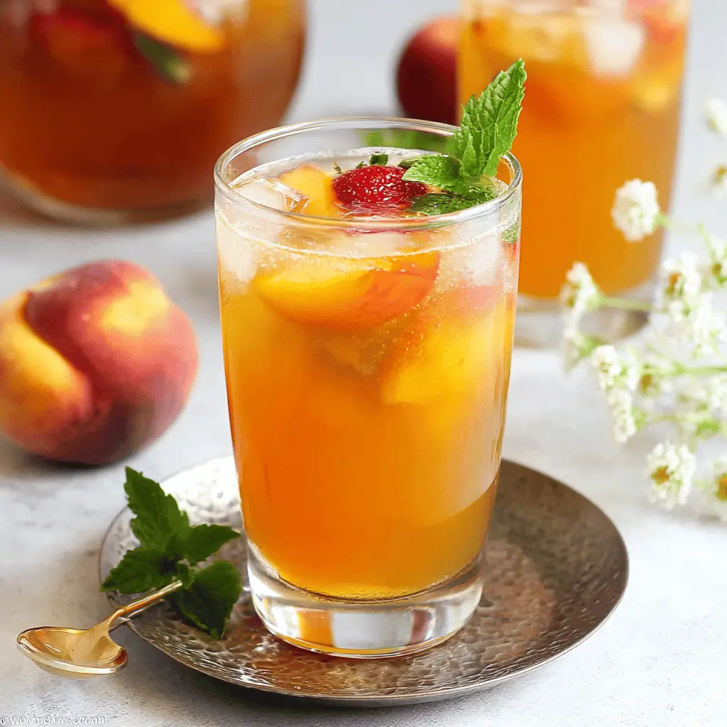 Easy Homemade Ginger Peach Iced Tea Recipe