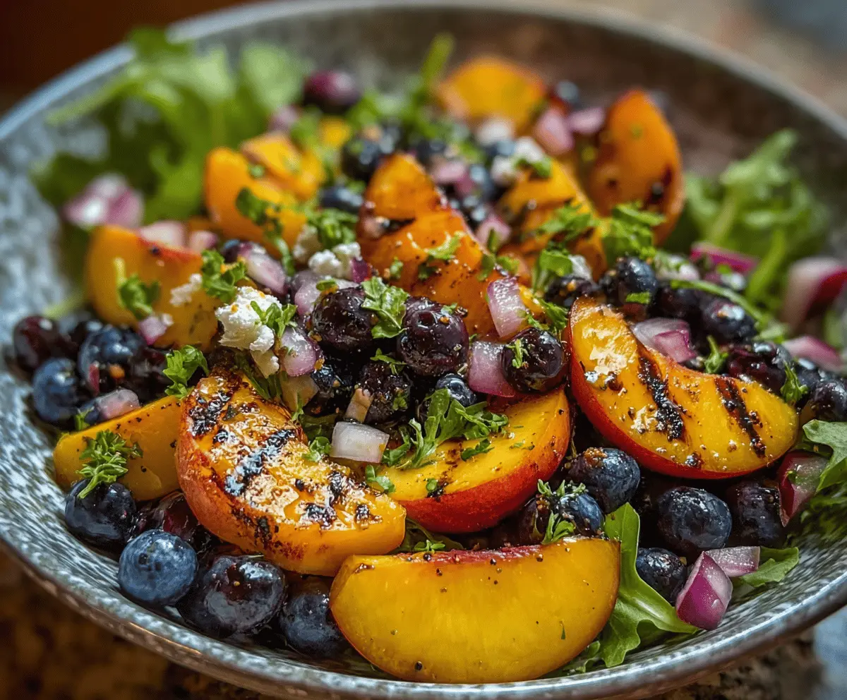 Easy Grilled Peach and Blueberry Salad Recipe