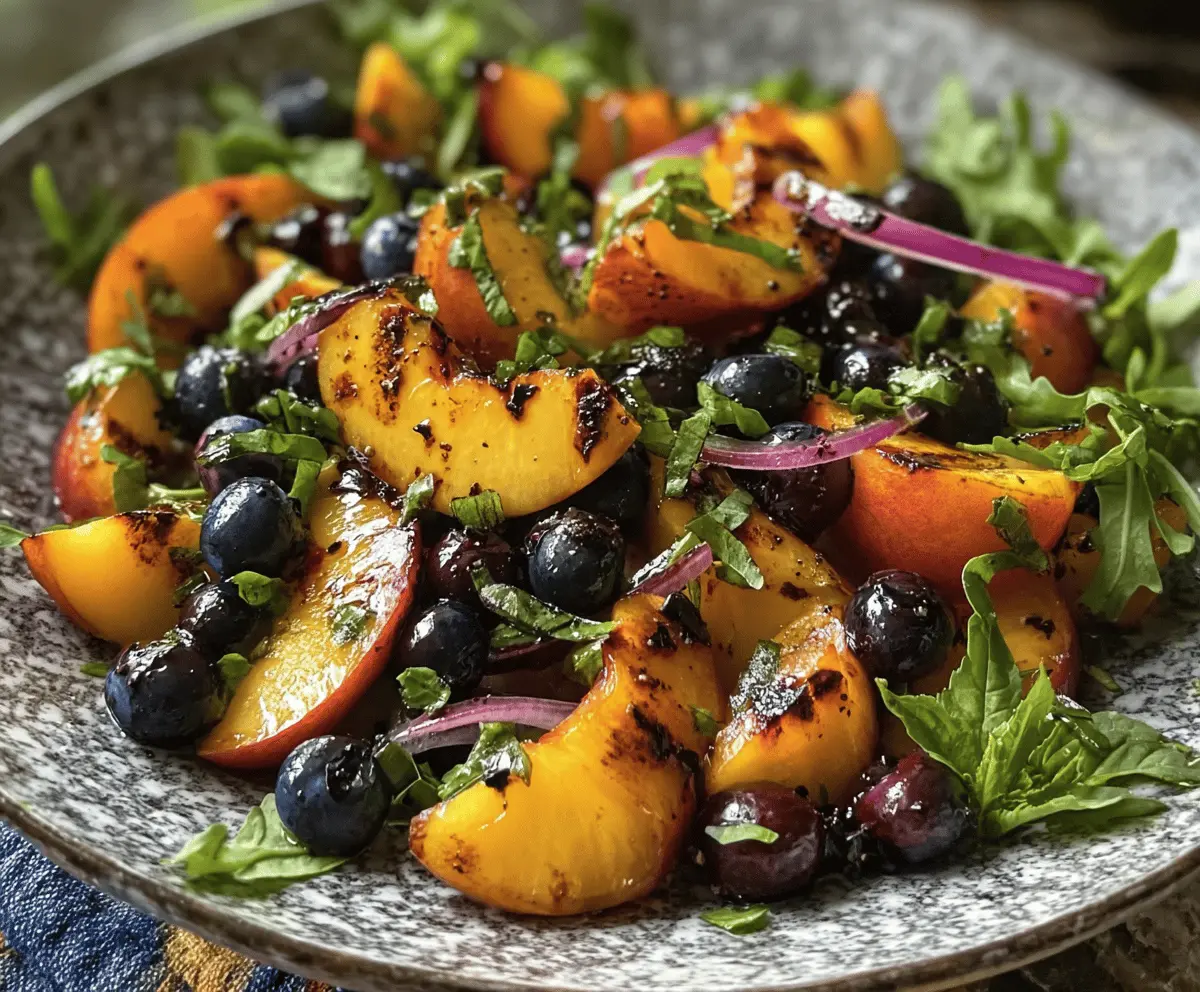Easy Grilled Peach and Blueberry Salad Recipe