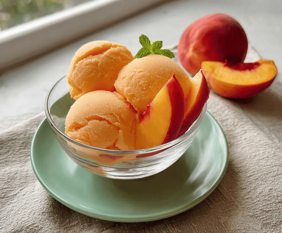 Easy Homemade Peach Sorbet Recipe