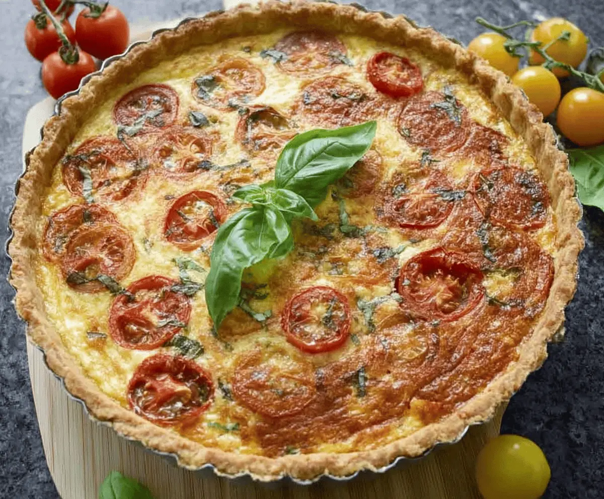 Easy Tomato and Basil Quiche Recipe