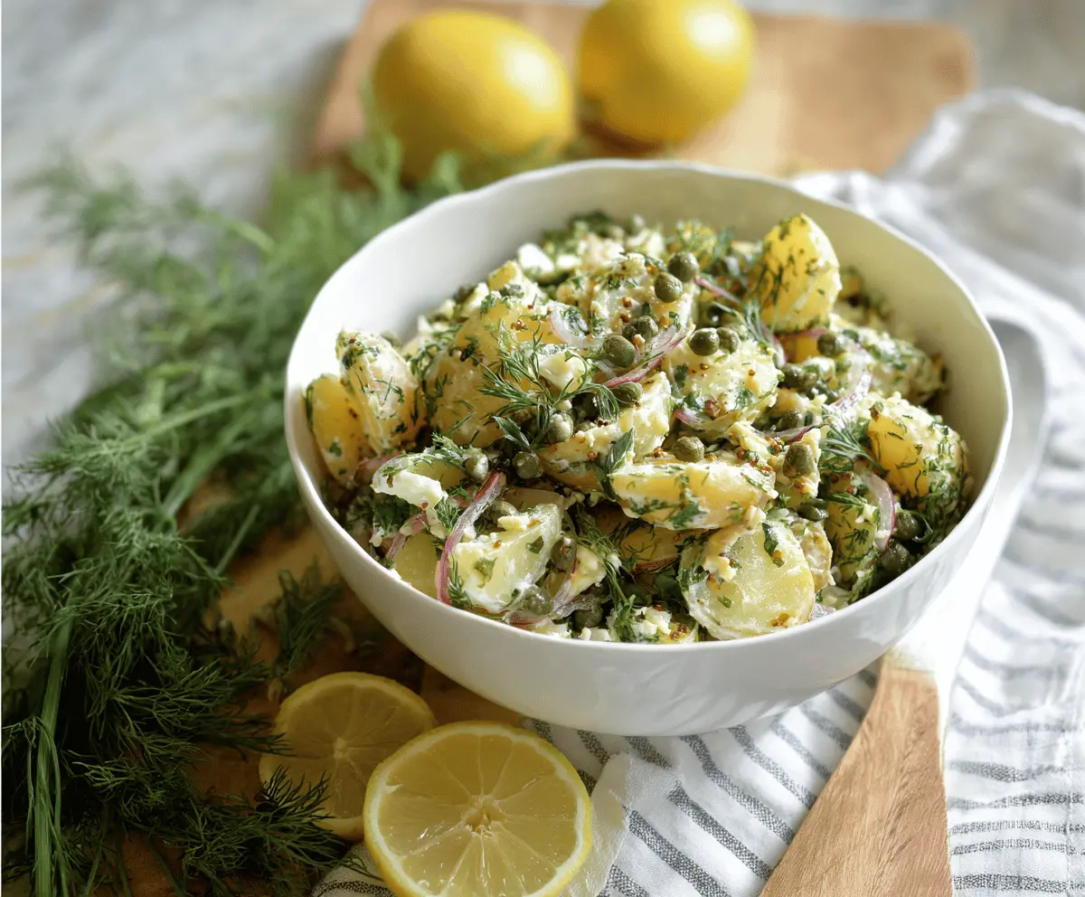 Easy Lemon Herb Potato Salad with Dill and Capers