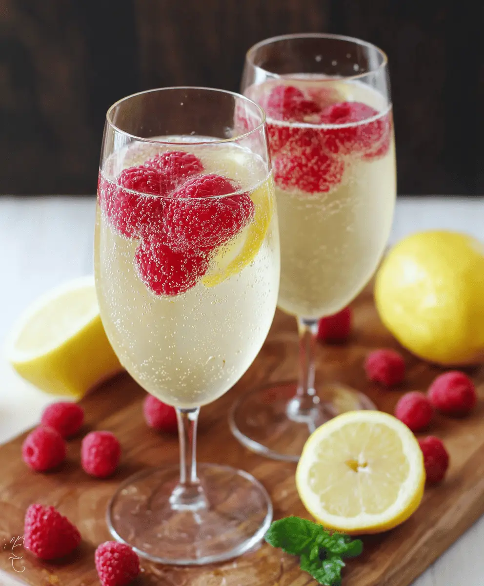 Easy Raspberry Limoncello Prosecco Cocktail Recipe