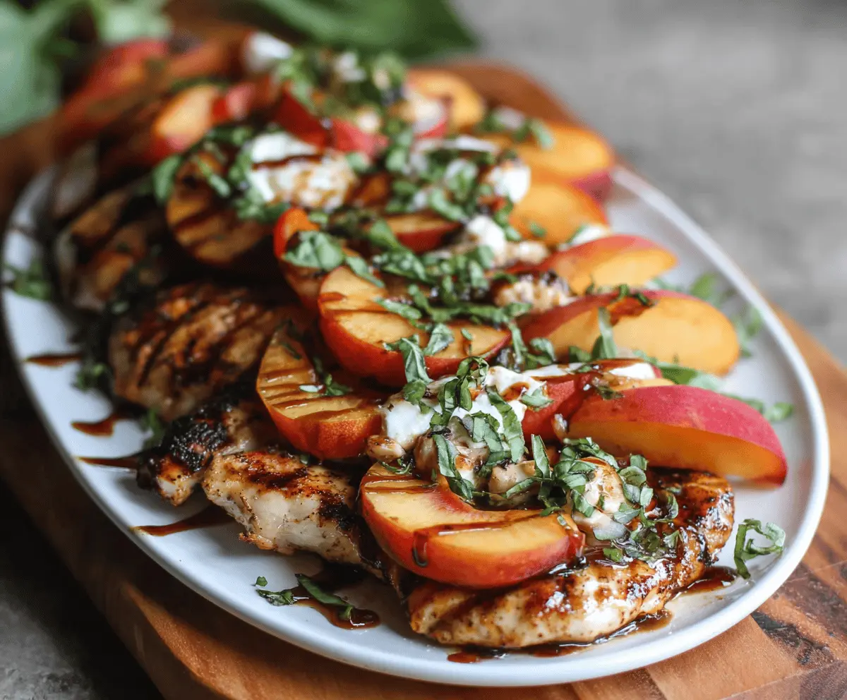 Easy Peach Caprese Grilled Chicken Recipe