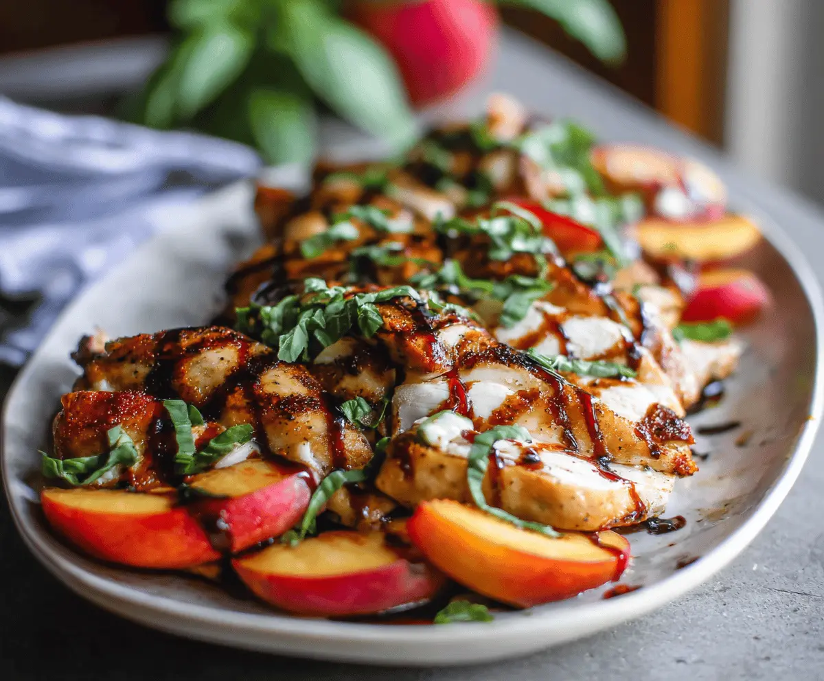 Easy Peach Caprese Grilled Chicken Recipe