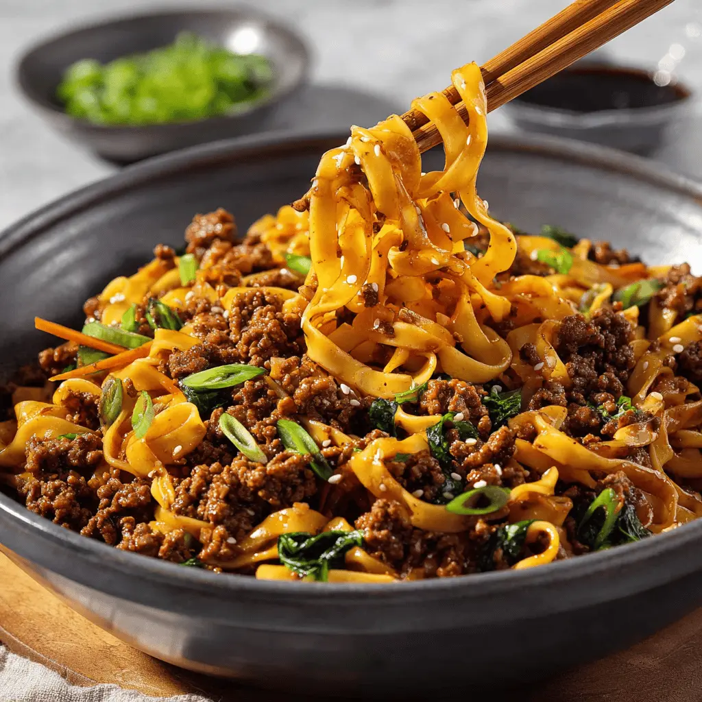 Easy Mongolian Ground Beef Noodles for Quick Dinner