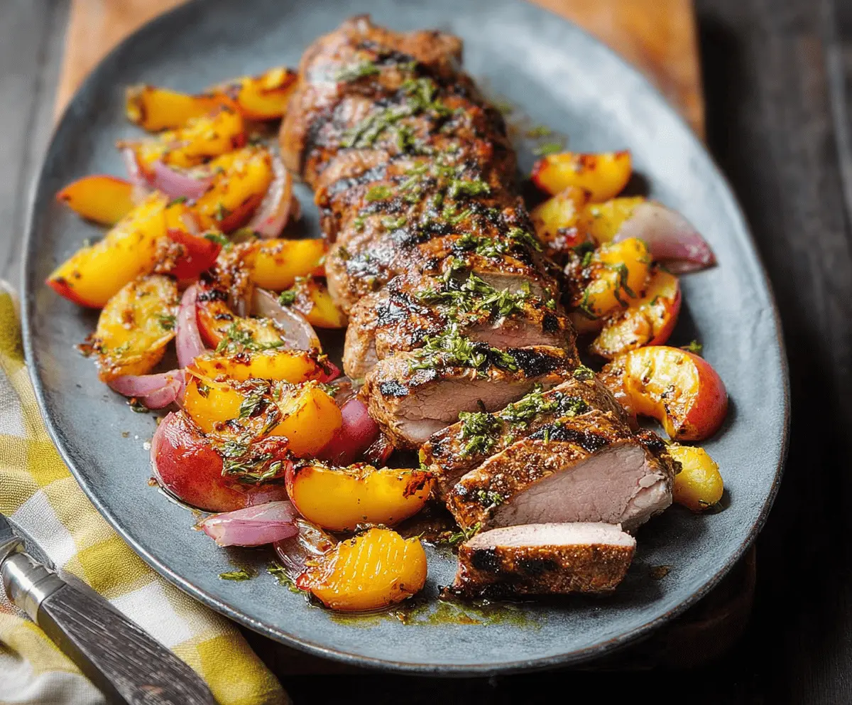 Juicy Peach Grilled Pork Tenderloin Recipe