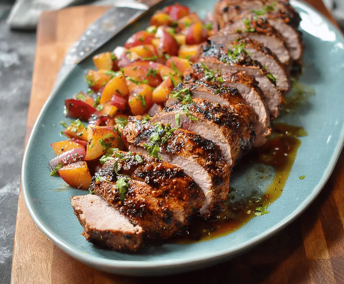 Juicy Peach Grilled Pork Tenderloin Recipe