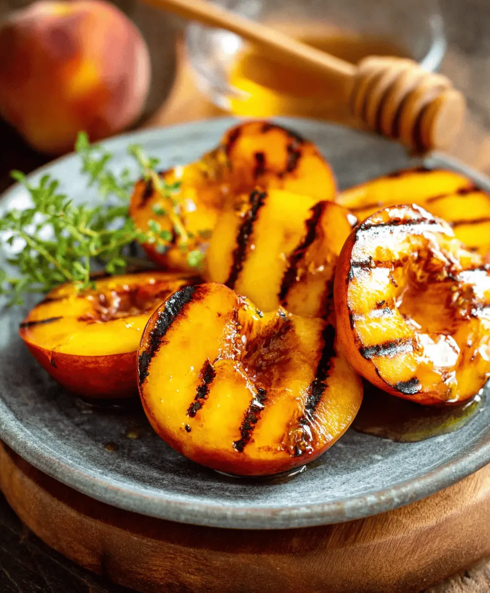 Easy Grilled Peaches with Sweet Honey Drizzle