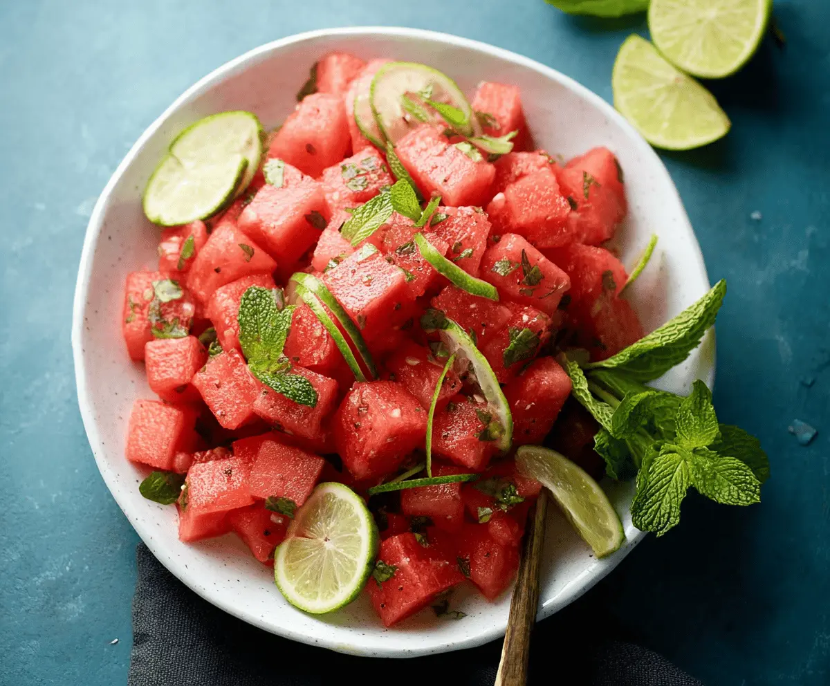 Refreshing Mint Lime Watermelon Salad Recipe