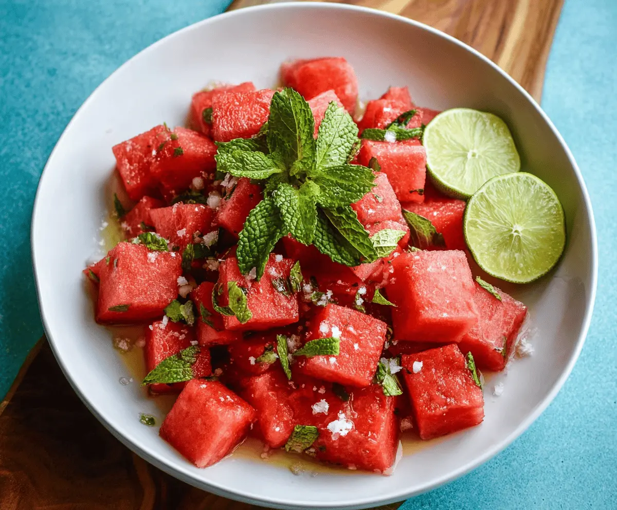 Refreshing Mint Lime Watermelon Salad Recipe