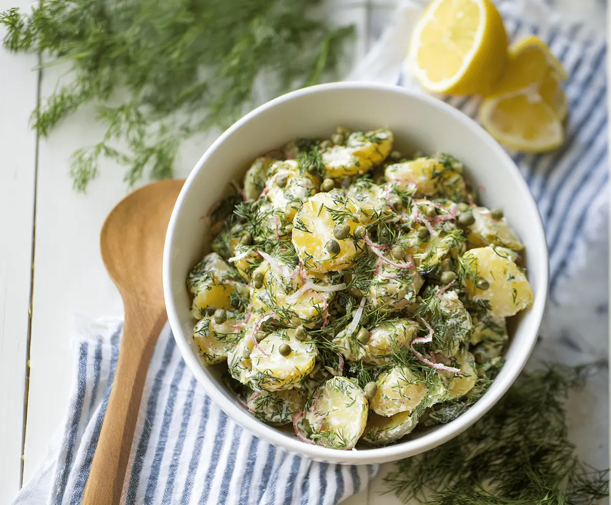 Easy Lemon Herb Potato Salad with Dill and Capers