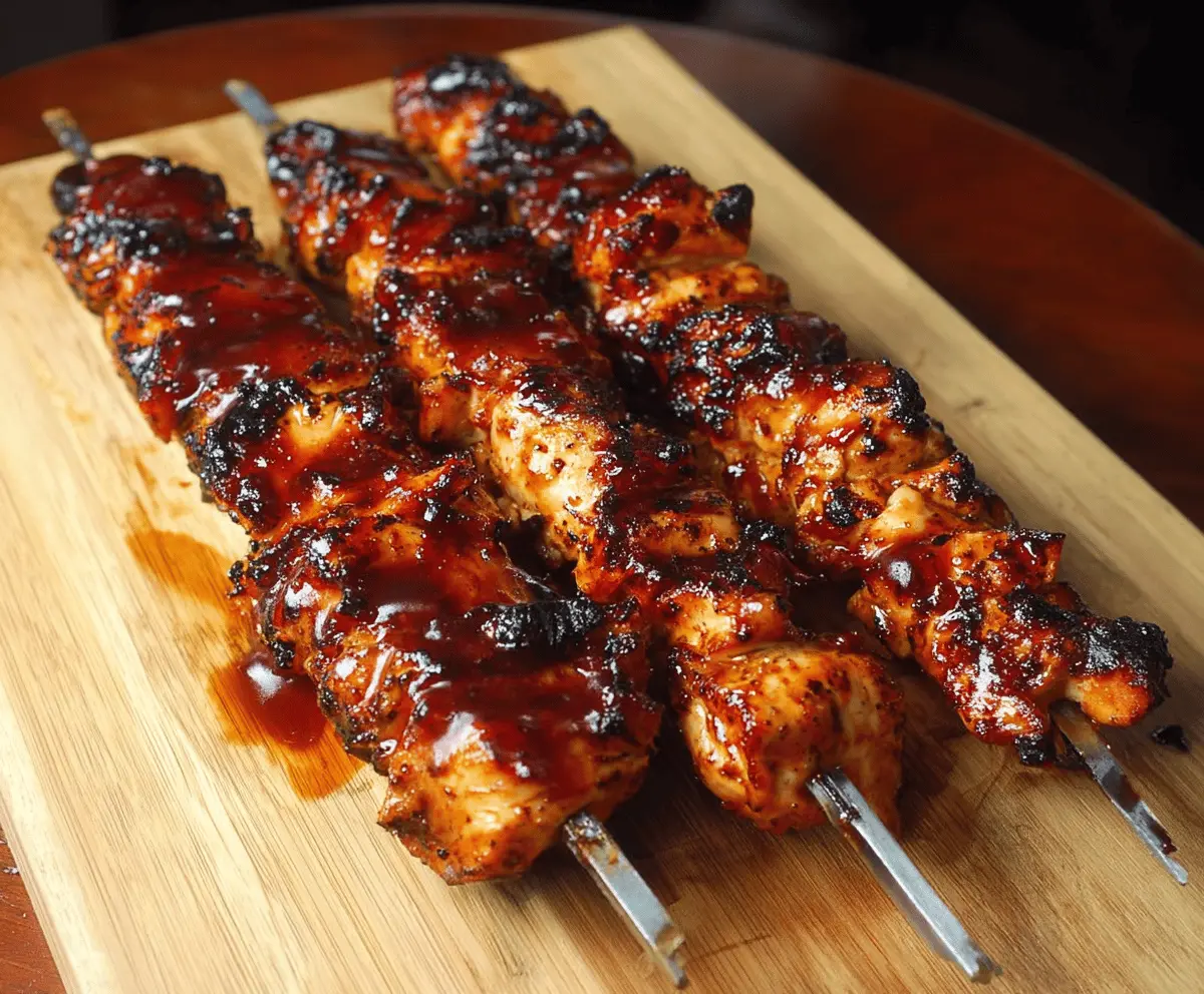 Bourbon Bacon BBQ Chicken Kebabs Recipe