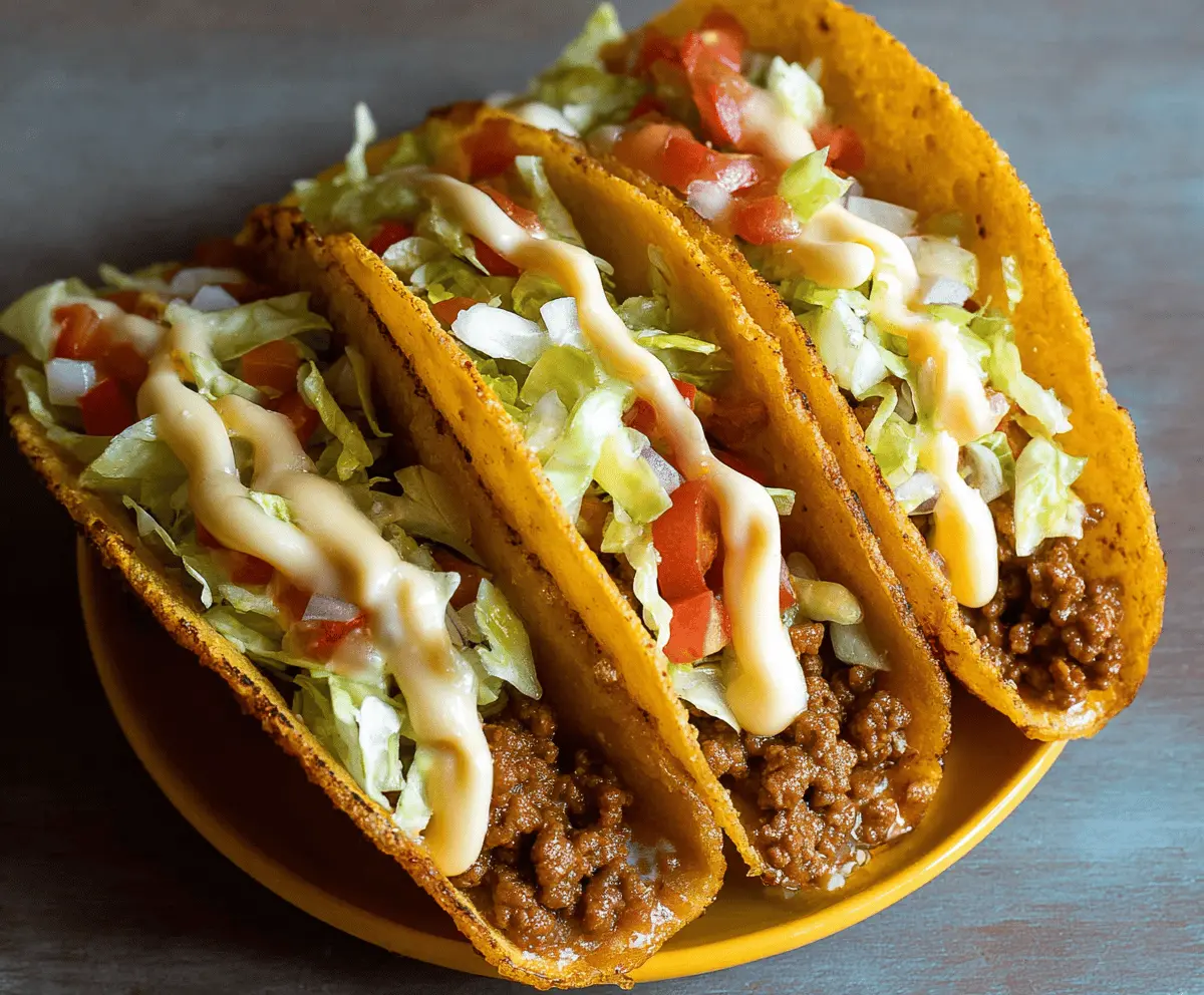 Crispy Cheesy Ground Beef Tacos Recipe