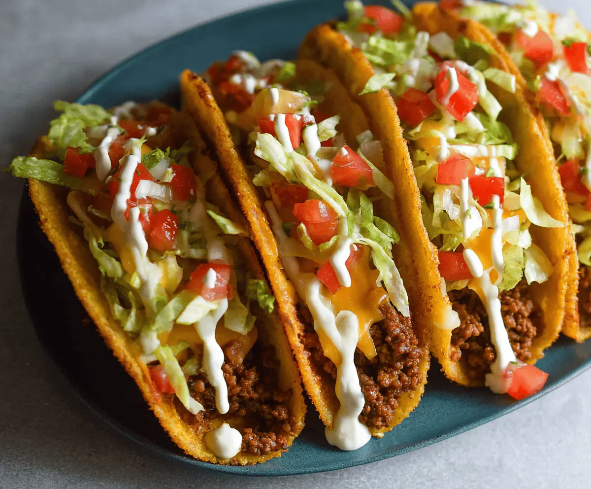 Crispy Cheesy Ground Beef Tacos Recipe