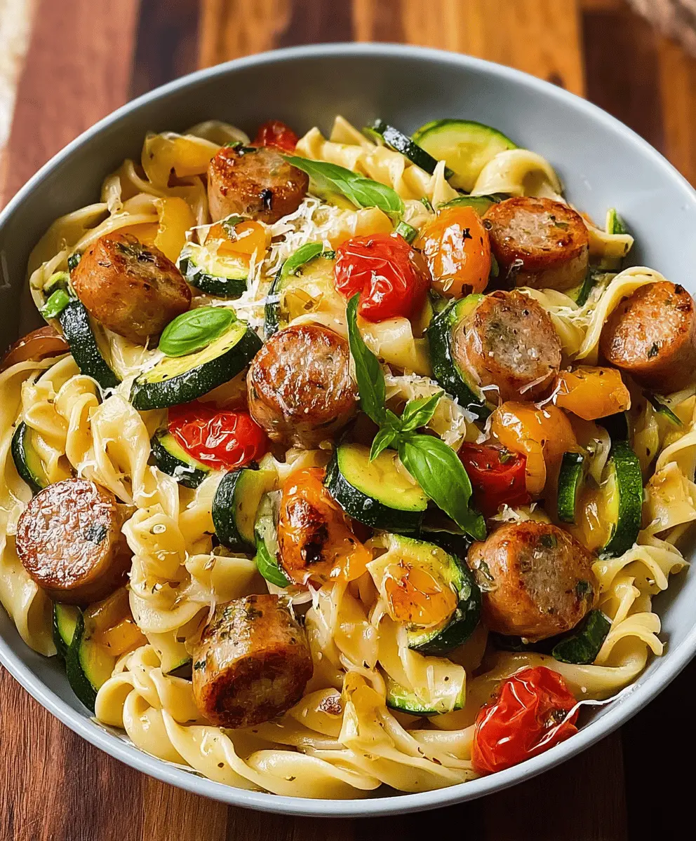Easy Chicken Sausages with Zucchini Pasta Recipe