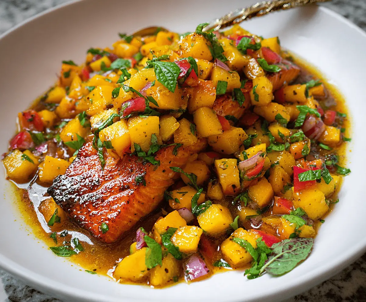 Maple Ginger Salmon With Fresh Peach Salsa