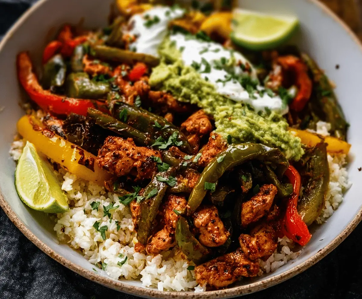 Easy Sheet Pan Poblano Chicken Fajita Bowls