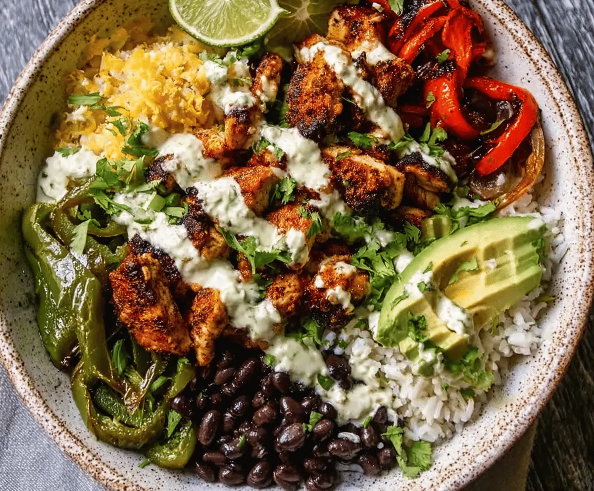 Easy Sheet Pan Poblano Chicken Fajita Bowls