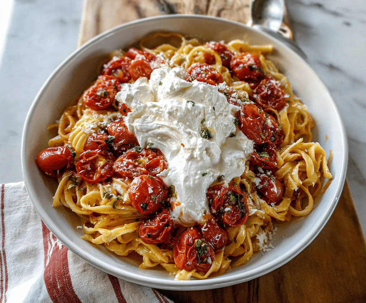 Easy Cherry Tomato Burrata Pasta Recipe