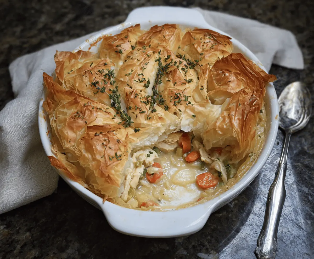 Easy Phyllo Chicken Pot Pie Recipe