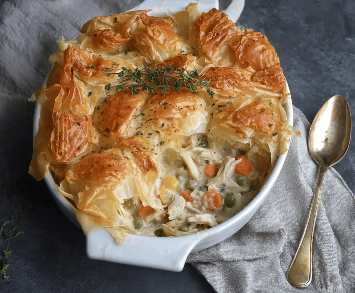 Easy Phyllo Chicken Pot Pie Recipe