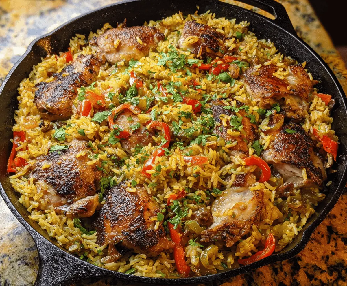 Easy Caribbean Chicken and Rice One-Pan Meal