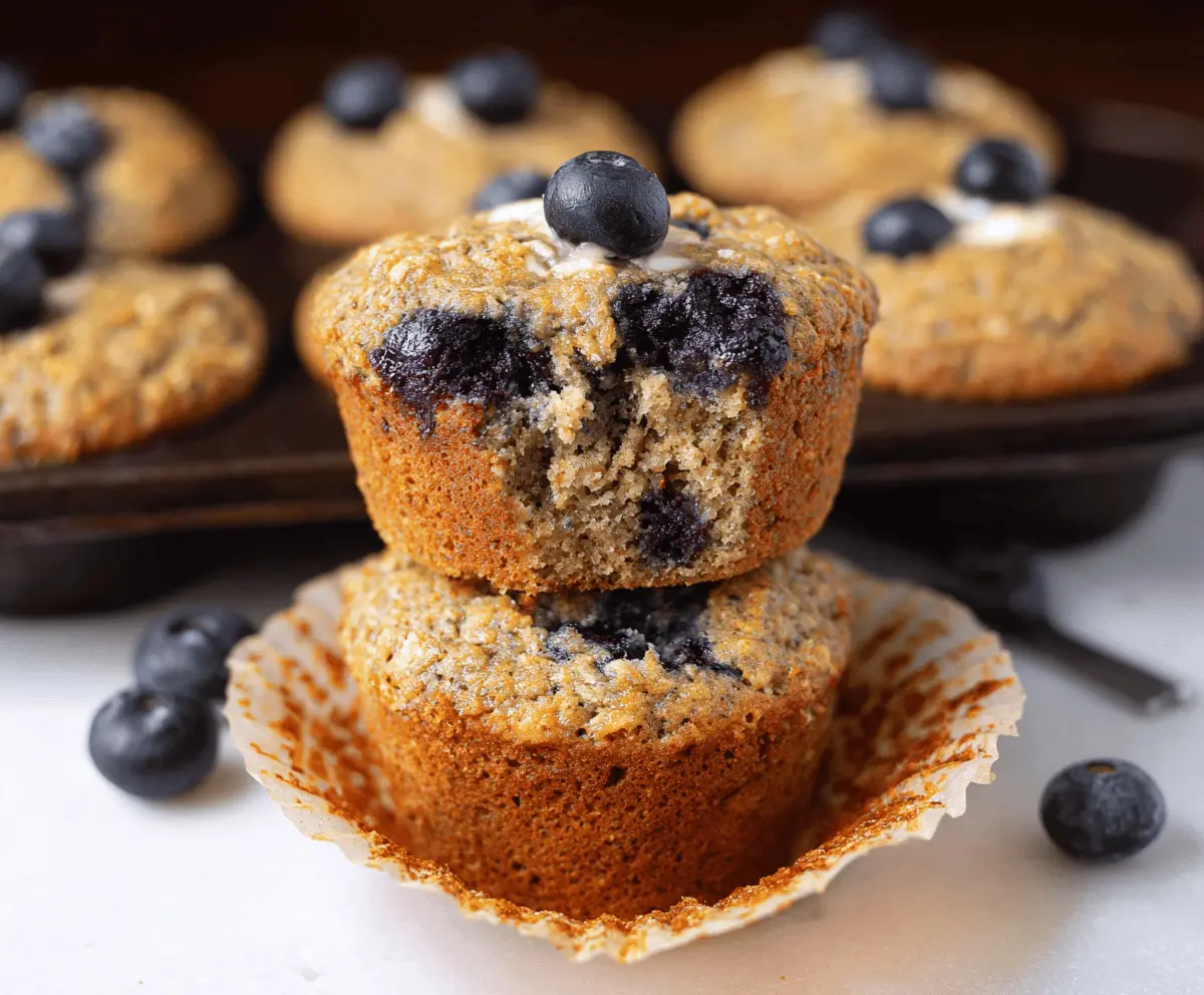 Oatmeal Blueberry Muffins - No Flour!