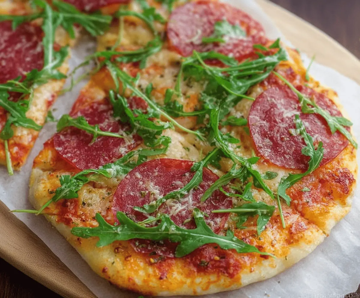 Arugula Salami Pizza