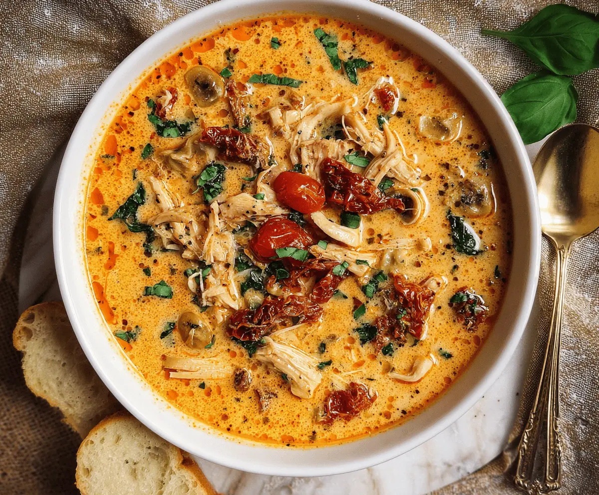 Creamy Sun-Dried Tomato Chicken Soup