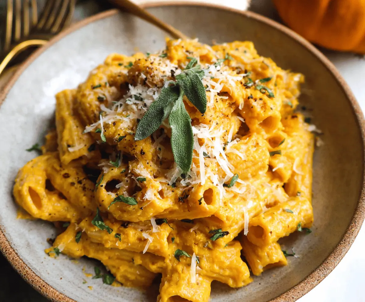 Easy Creamy Parmesan Pumpkin Pasta Recipe