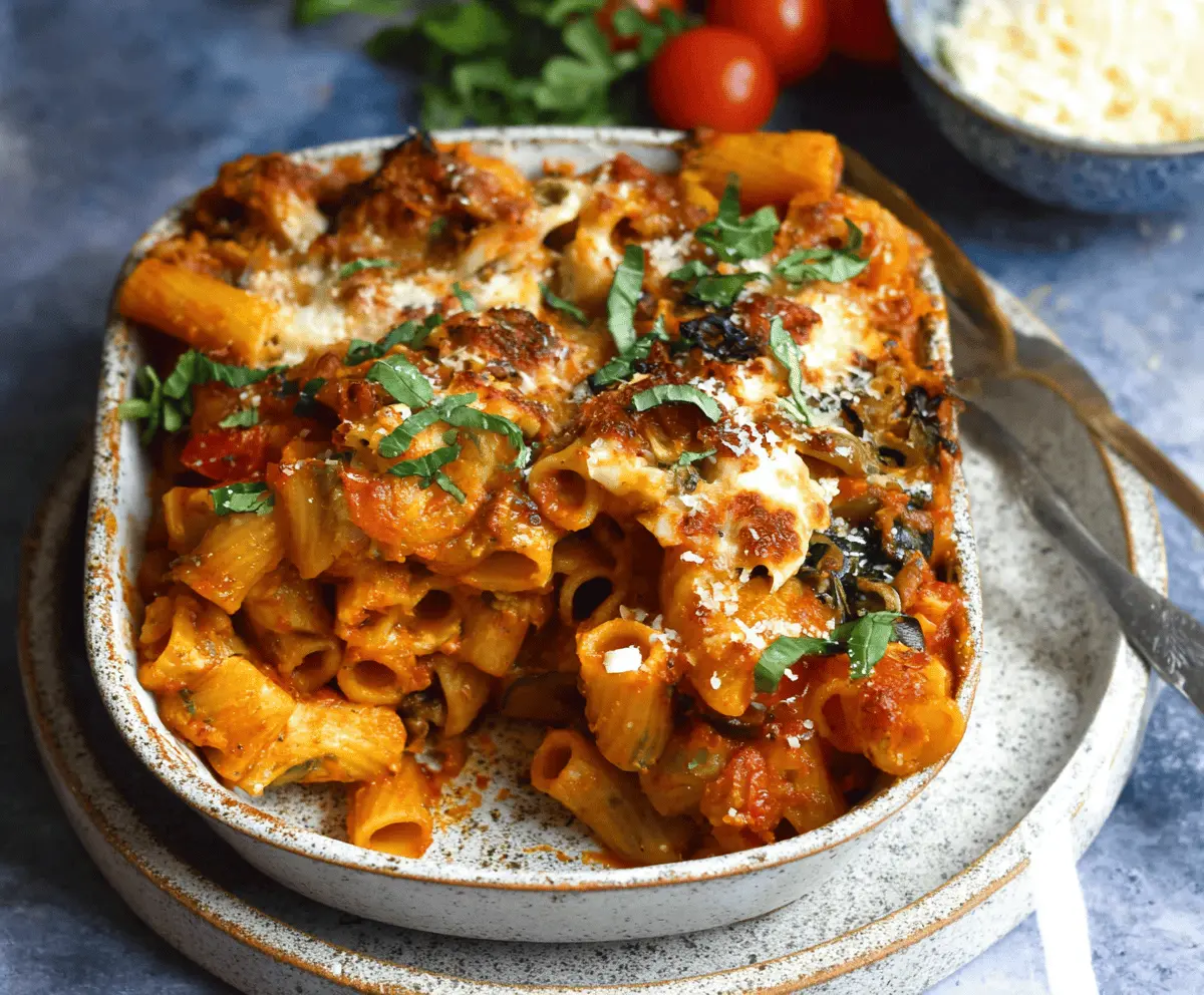 Pasta Bake with Pumpkin Tomato Sauce