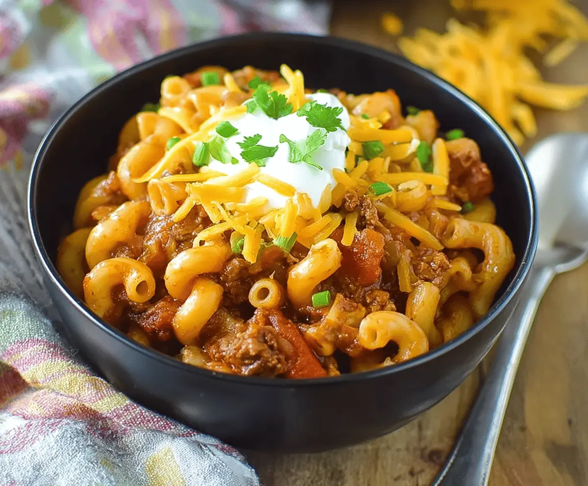 slow cooker hidden liver chili mac