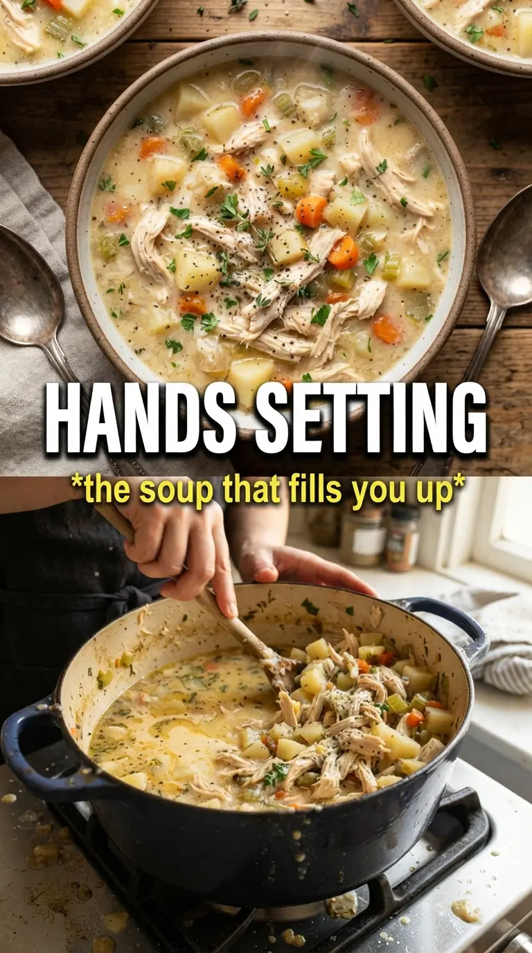 Chicken potato soup creamy golden broth