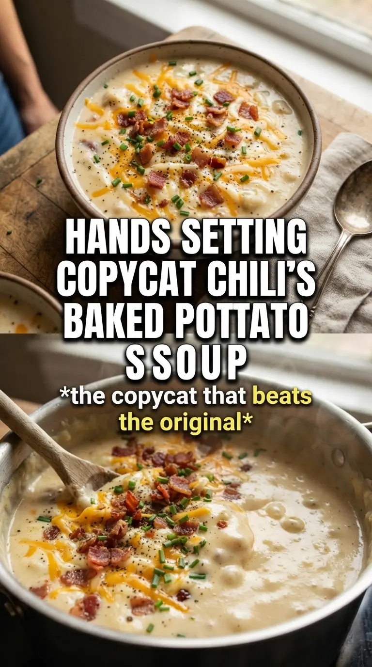 Copycat Chili's baked potato soup creamy loaded