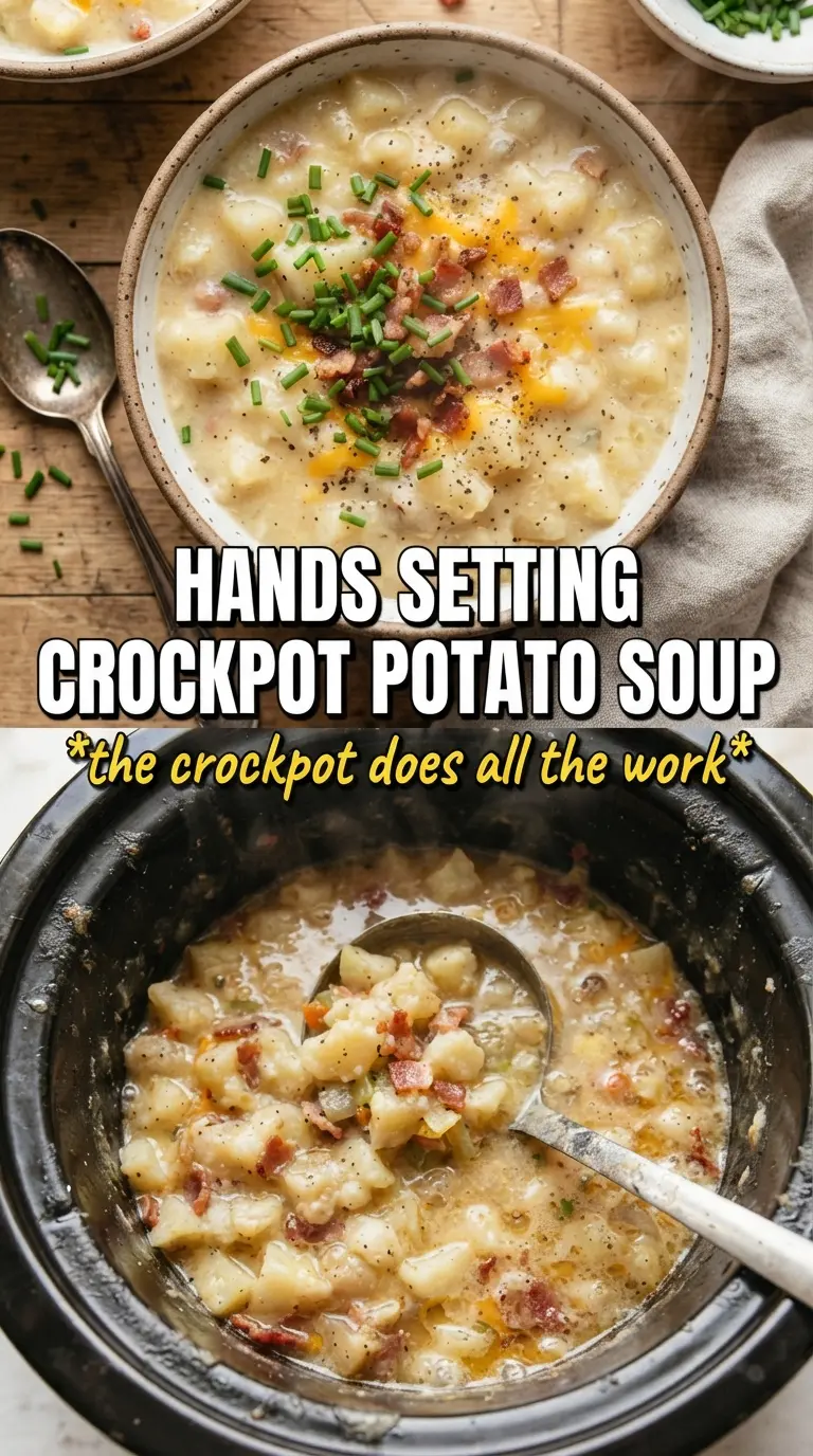 Crockpot Potato Soup creamy loaded