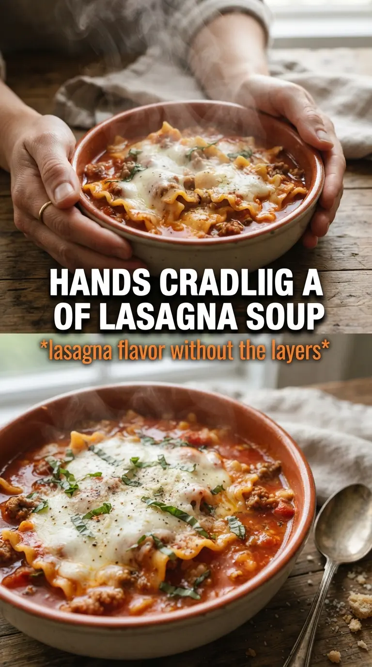 Lasagna Soup rich tomato broth cheesy