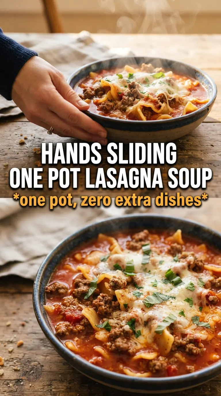 One Pot Lasagna Soup rich tomato, sausage, cheesy