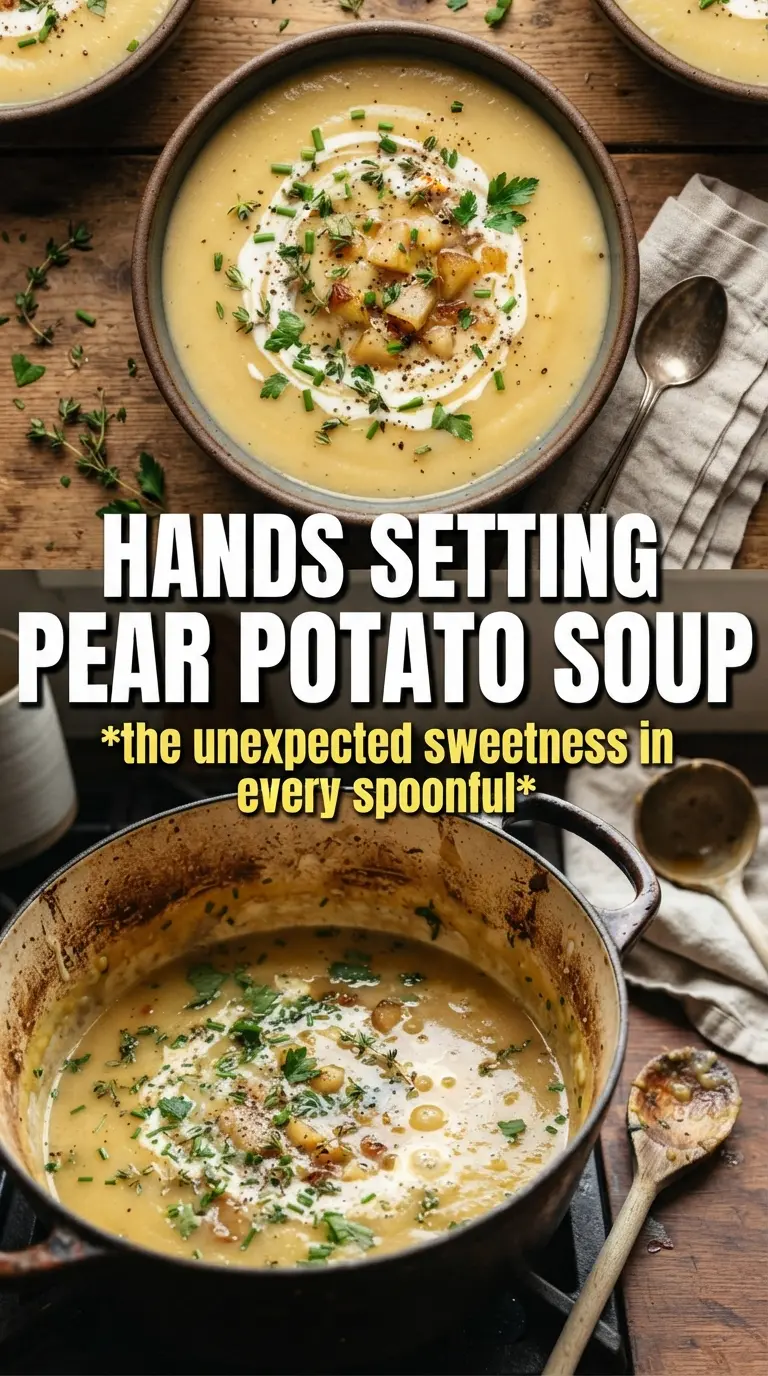 Pear Potato Soup silky golden, gorgonzola, walnuts